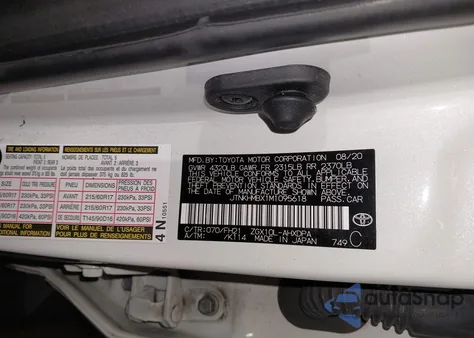 2021 Toyota C-Hr Le from USA, damaged, VIN JTNKHMBX1M1095618